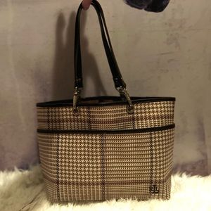 VINTAGE HOUNDSTOOTH RALPH LAUREN PURSE